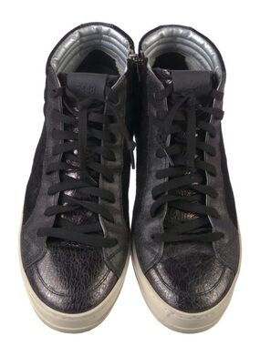P448 Skate Midnight Black High-top Sneakers (w/ extra sparkly shoelaces)